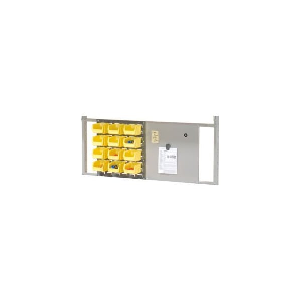 Global Equipment (1)18" Louver (1)18" Steel Panel Kit with 24 Yellow Bins For 48" Bench, GY 651442 - main